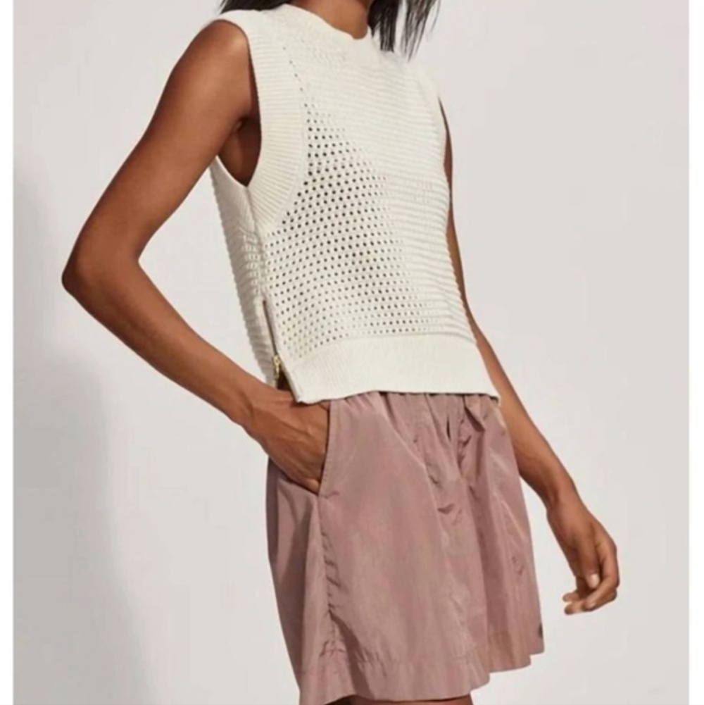 Varley Randal Crop Knit Tank Top Sweater S EUC Coastal Spring Crochet Parisian - Picture 6 of 16